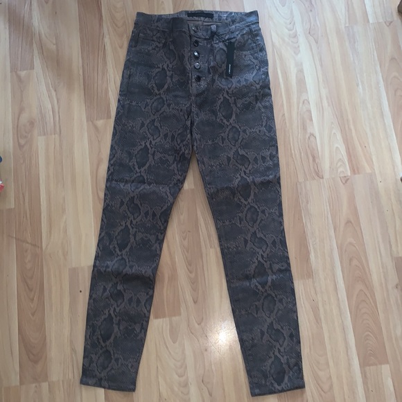 J Brand | Lillie High Rise Snake Skin Button Fly Size 27 - Picture 1 of 9